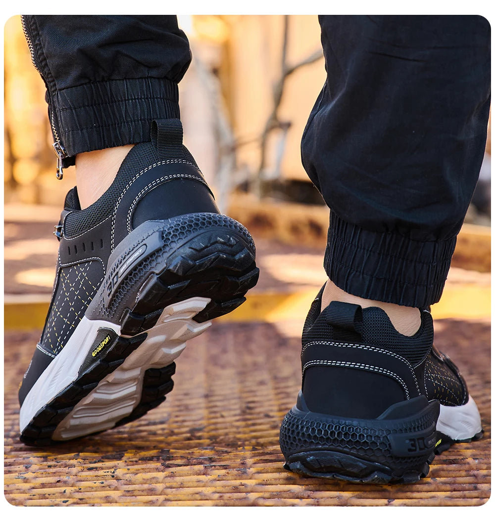 NEW Work Safety Shoes for Men Steel Toe Cap 4.0 KEVLAR Rotating Button/Work Sneakers Anti-smash Puncture-Proof Shoes Work Boots