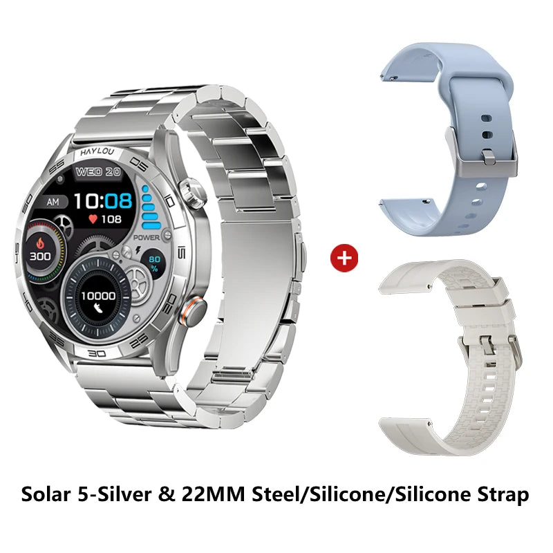 HAYLOU Solar 5 Voice Calling Smartwatch 1.58'' AMOLED Display 60Hz Smart Watch/24H Health Monitoring Sports Smartwatch for Men