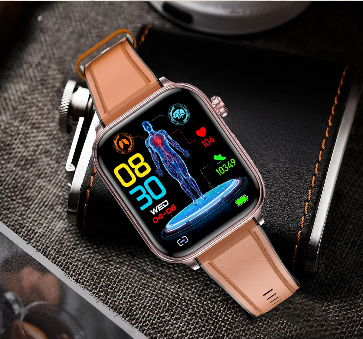 New Al Science Diagnosis Blood Lipids Uric Acid Blood Oxygen/Smart Watch Men ECG+PPG Voice Bluetooth Call Health Smartwatch