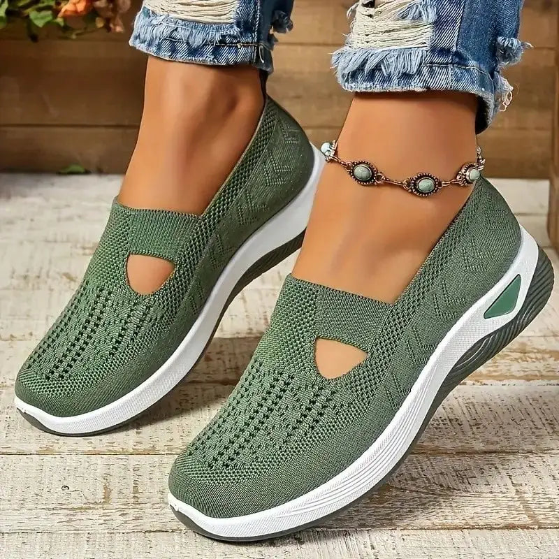 Women's Orthopedic Comfort Slip on Sneakers With Arch Support/And Skin-Friendly Foam Lightweight Walking Shoes Soft Cushioning
