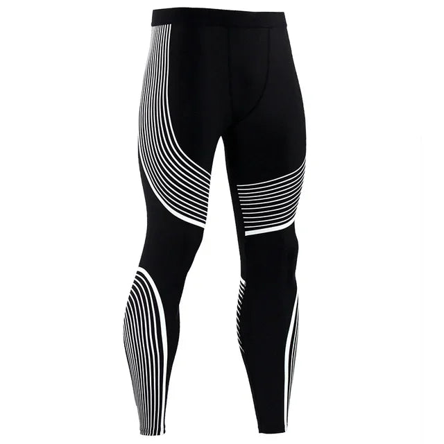 Compression Pants Men Running Tights Fitness Sport Leggings Pants/Gym Training Joggers Fitness Athletic Striped Skinny