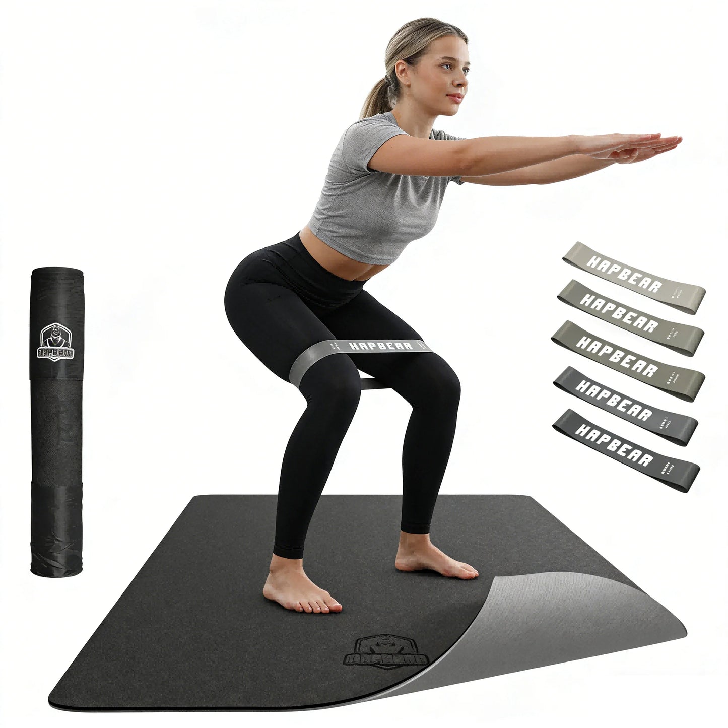 HAPBEAR Large Yoga Mat Extra Wide 72"x36" 6mm TPE Double Sided/Non Slip Exercise Mat Non-Slip Textured Surface Durable Cushion