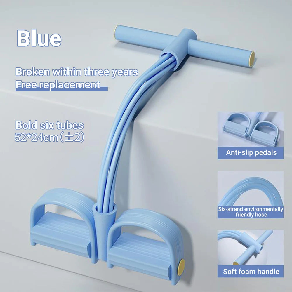 6-Tube Resistance Band Multi Function Tension Rope Fitness Bands/6-Tube Elastic Yoga Pedal Puller For Sports Exercises At Gym