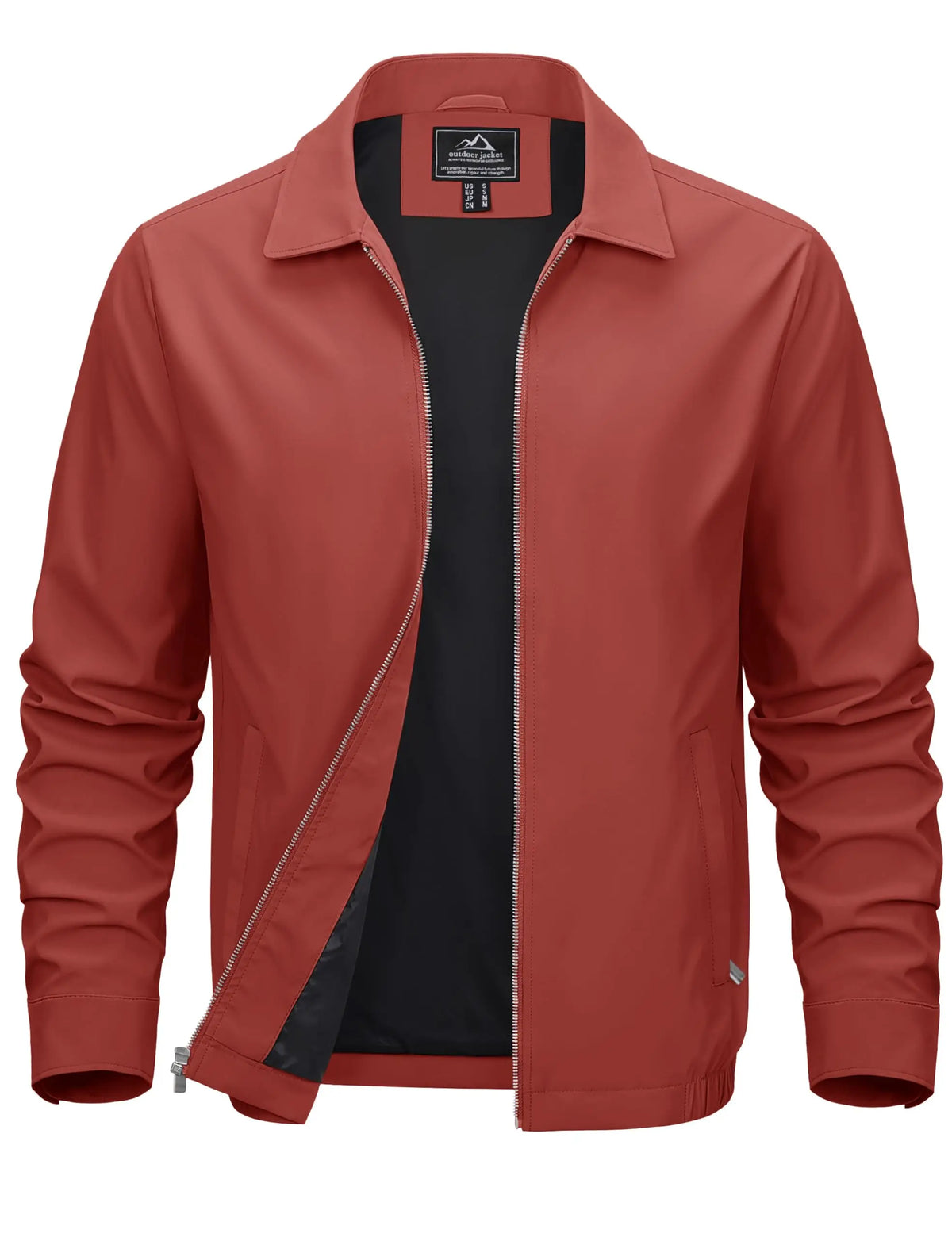 Men's Lightweight Windbreaker Jacket Full Zip Casual Jacket/Water-Repellent Coat with Zip Pockets Golf Work Outdoor