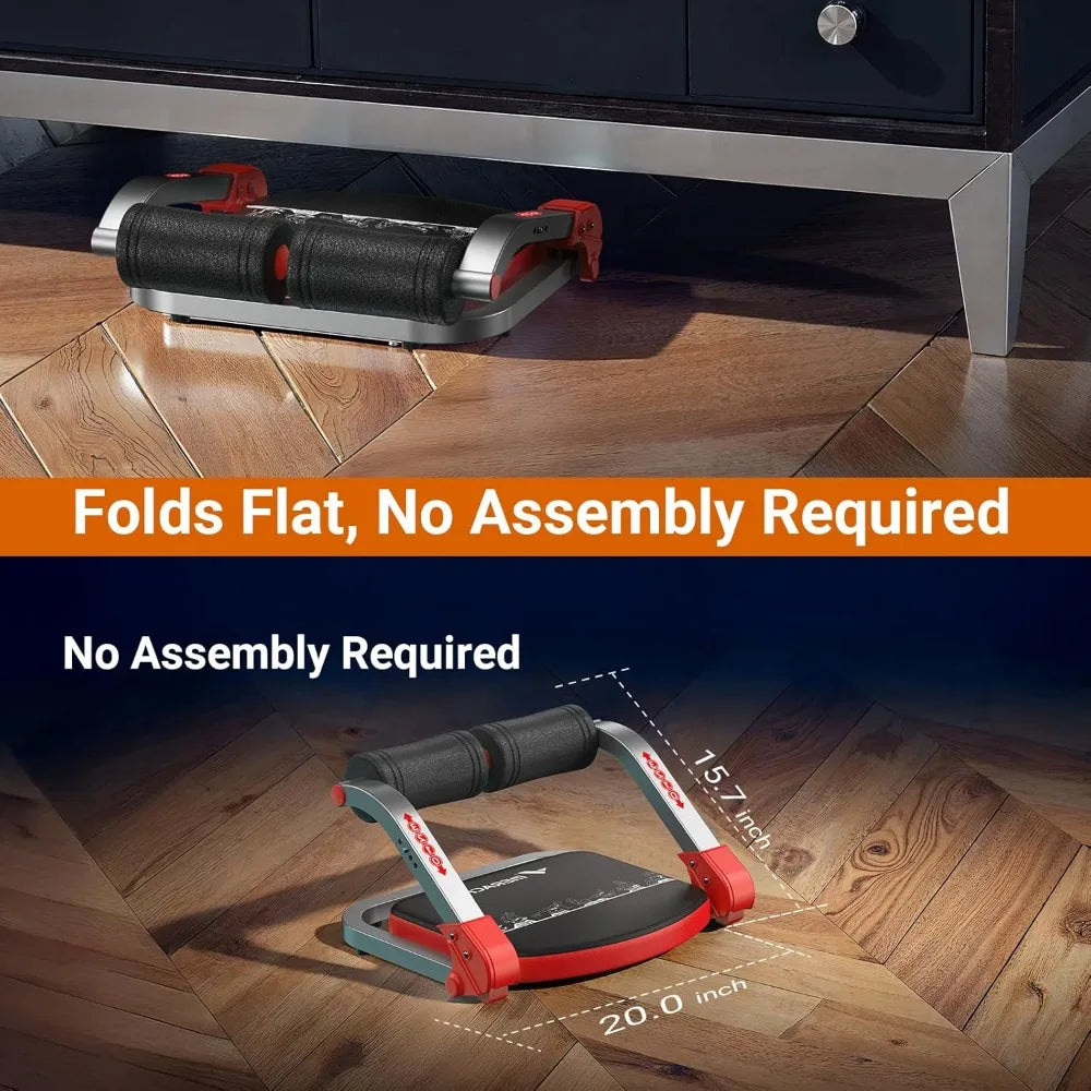 3-Level Adjustable Ab Machine, Auto-Rebound Core Trainer for Home Gym/Full Body Workout Equipment for Beginners & Advanced