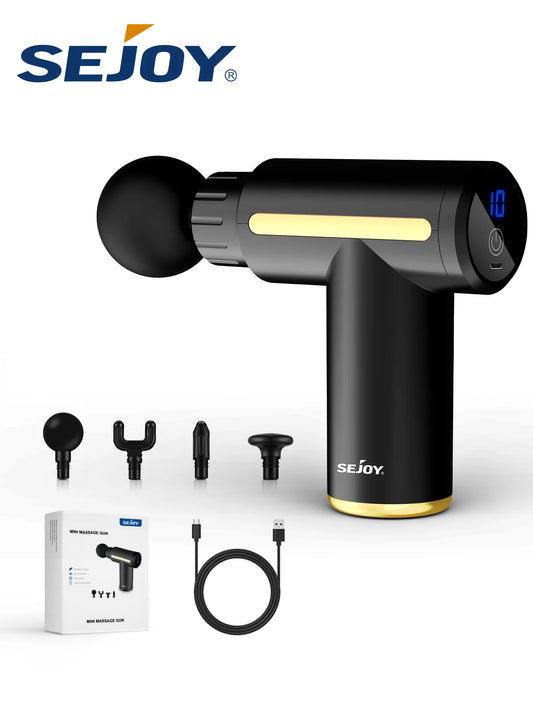 Massage Gun Deep Tissue for Pain Relief Fascia Massage Gun/with 4 Massage Heads & 6 Speeds