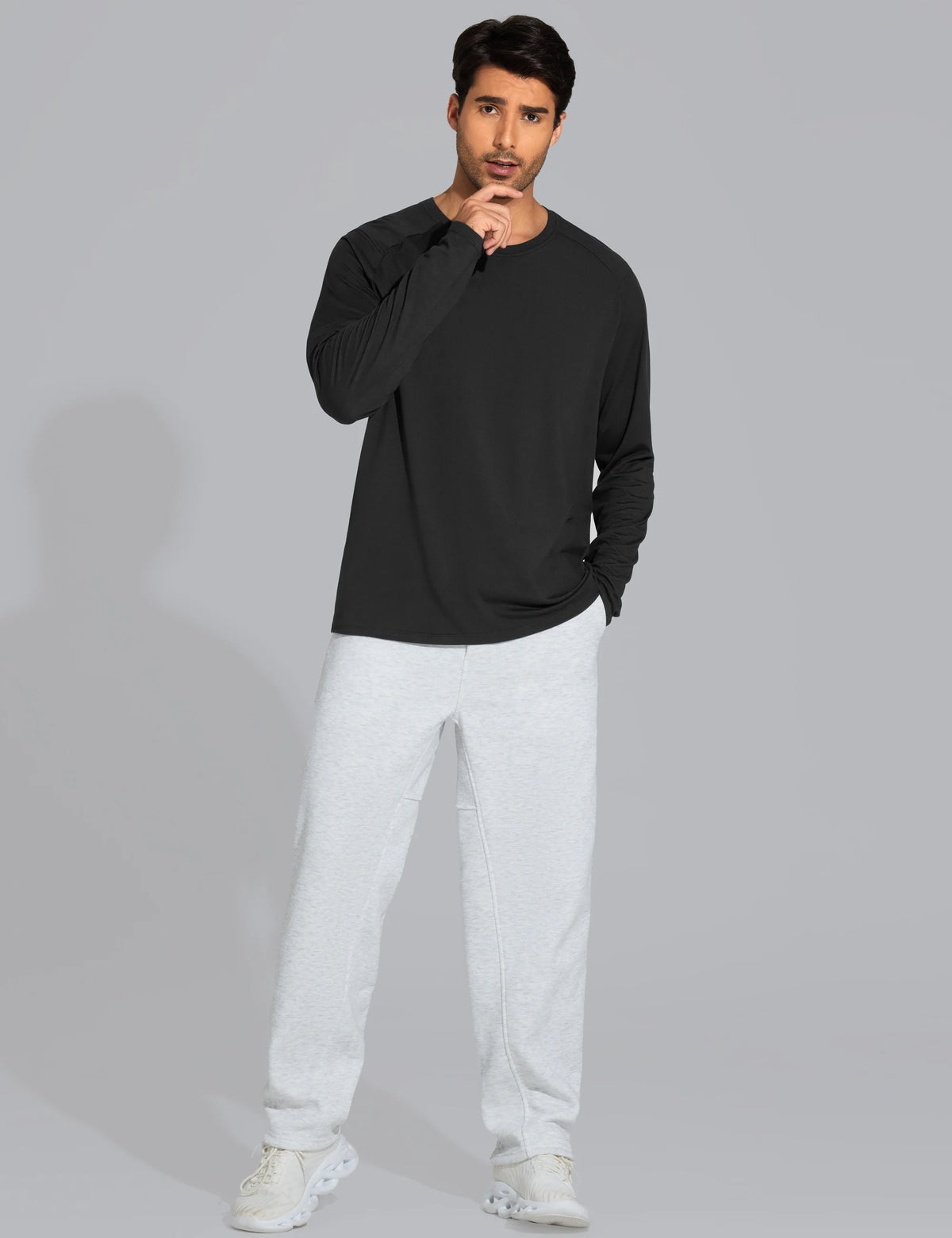 THE GYM PEOPLE Men's Long Sleeve Soft Workout Shirts UPF 50+/Lightweight Athletic Pullover Tops for Hiking Running Shirts