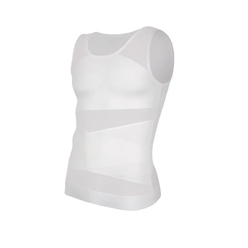 Men's Shapewear Tank Top Gym Sleeveless Vest Cross Mesh Suit/Compression Shirt for Men Slimming Undershirt Tummy Control Body