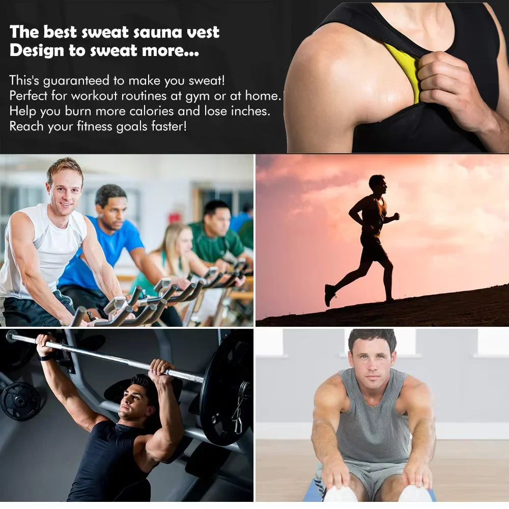 Men Training T-shirts Sauna Effect Sports Vest Exercise Tops/Fitness Clothes Slimming Weight Loss Sportswear Workout Activewear
