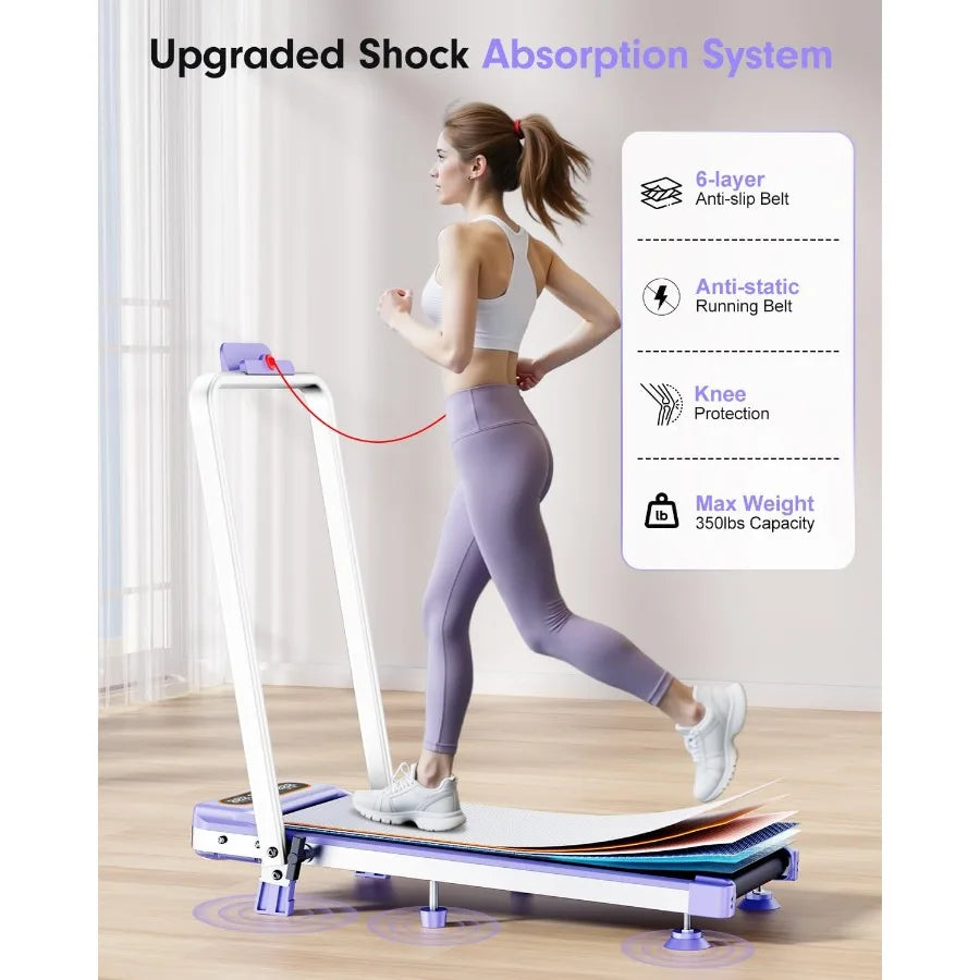 Portable Walking Pad Treadmill for Home Use with 10 Incline and 3.5HP Motor/Low Noise Design Foldable Fitness Equipment