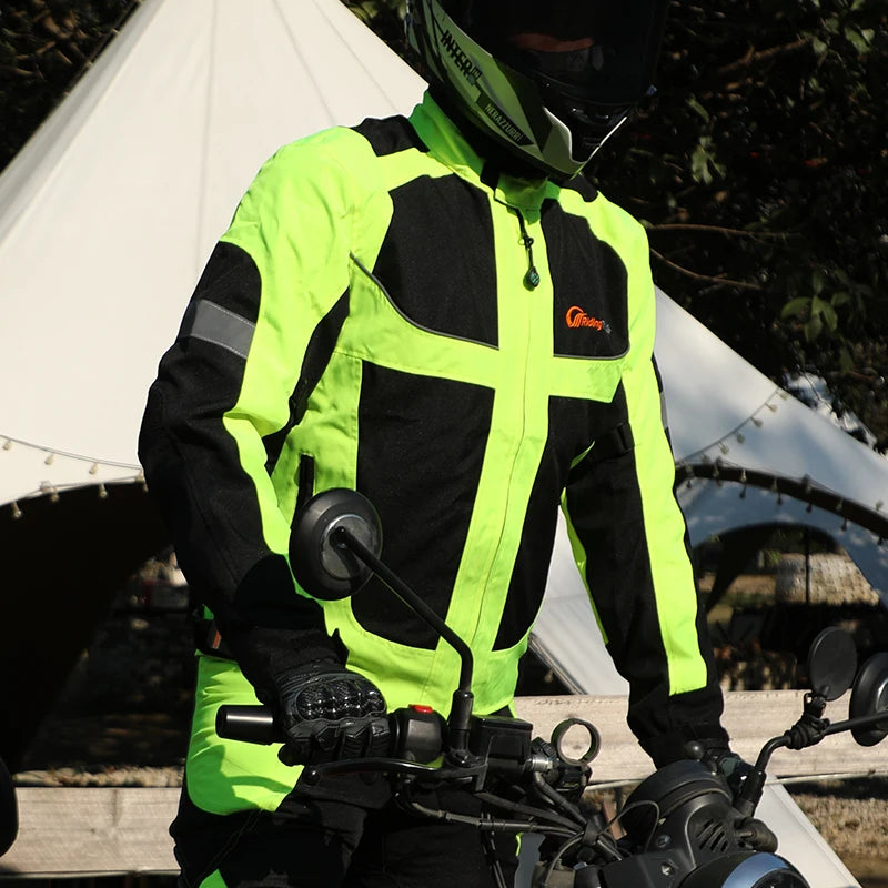Motorcycle reflective night-time wear jacket/motorcycle protective gear pad jacket