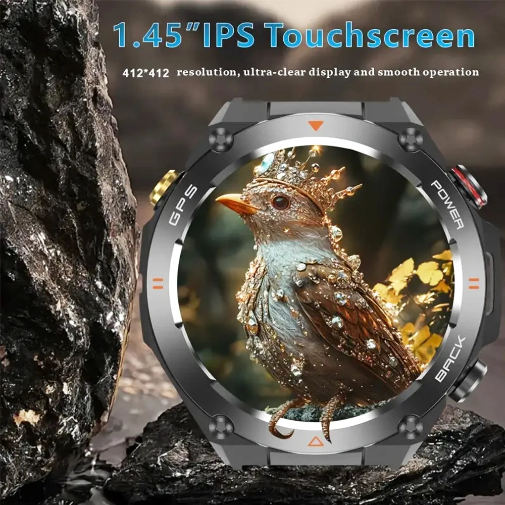 SENBONO New GPS Smart Watch 1.45” HD  Display Built-in GPS Bluetooth Phone Call/1ATM Waterproof Military Sports Smartwatch for Men
