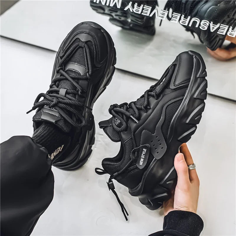 Men's Thick Sole Sport Shoes Simple Fashionable Casual Sneaker/High Quality Rubber Plastic Male Athletic Shoes Chunky Sneakers