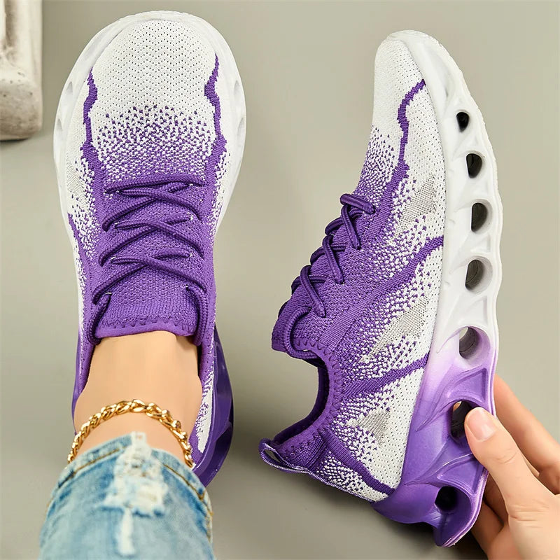 Women's running shoes lightweight mesh breathable and comfortable/flat soft tennis sports shoes for women