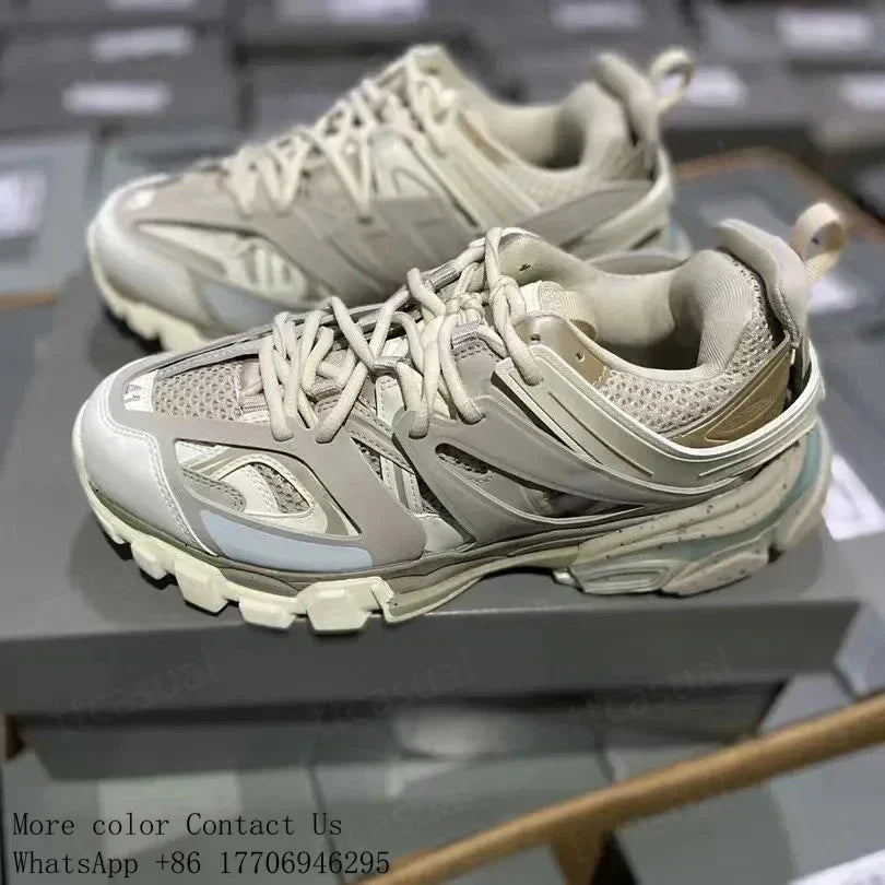 Designer Tracks 3 3.0 Men Casual Shoes Paris Triples White/Black Pink Grey Beige Sneakers Brand 18s