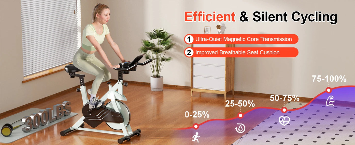 Superun Exercise Bike, 32-Level Magnetic Resistance Stationary Bikes/for Home Low Noise Workout Cycling Bike for Home