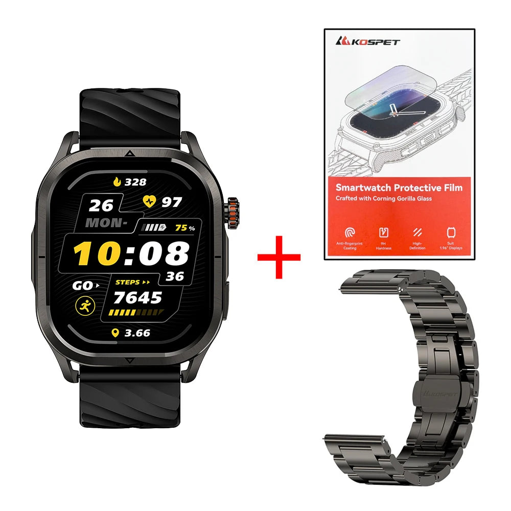 KOSPET MAGIC P10 GPS Smartwatch For Men Anti-Fingerprint AMOLED Screen/Dual-Band GNSS IP69K 5ATM Waterproof 180+ Sport Mode