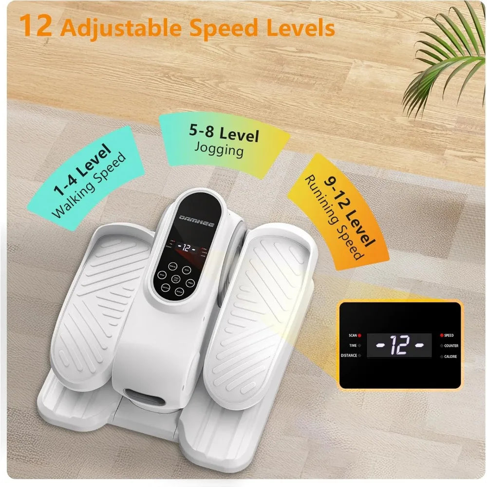 Under the desk elliptical leg fitness machine,12-speed foot and leg/fitness machine portable mini sitting pedal for Home Gym