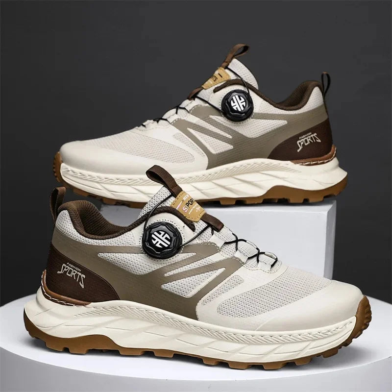Spring Summer Thin Automatic Buckle Trail Running Shoes Casual/Function Hiking Breathable Outdoor Sports Trendy Footwear