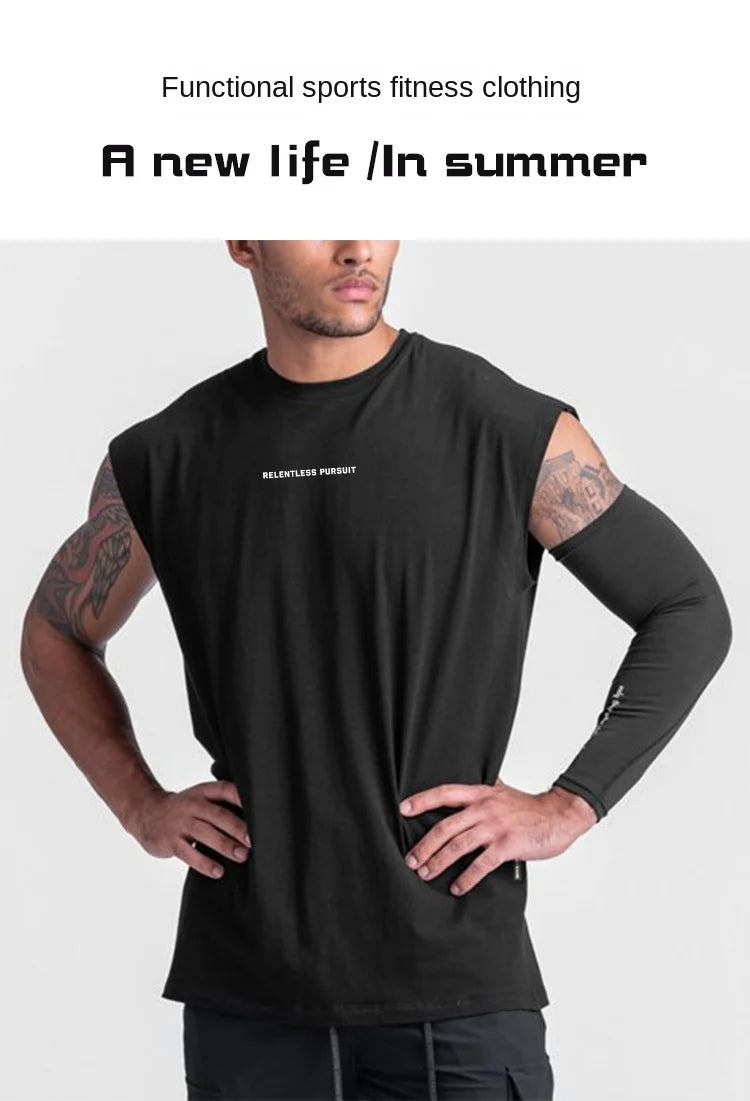Men's Summer Casual Tank Top Gym Fitness Quick Dry Running/Sleeveless Shirt Sports Vest Undershirt Male Bodybuilding Clothing