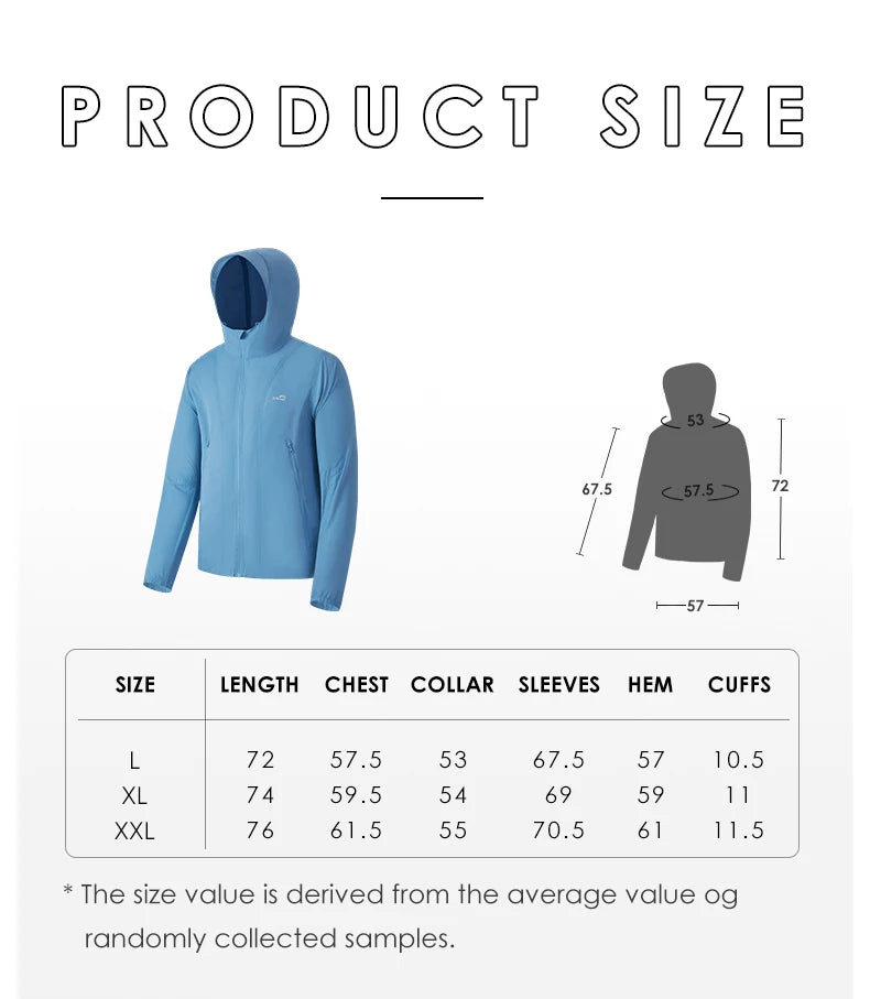 OhSunny Summer Men Skin Coat Anti-UV Sun Protection/UPF1000+ Hooded Breathable Long Sleeve Clothing