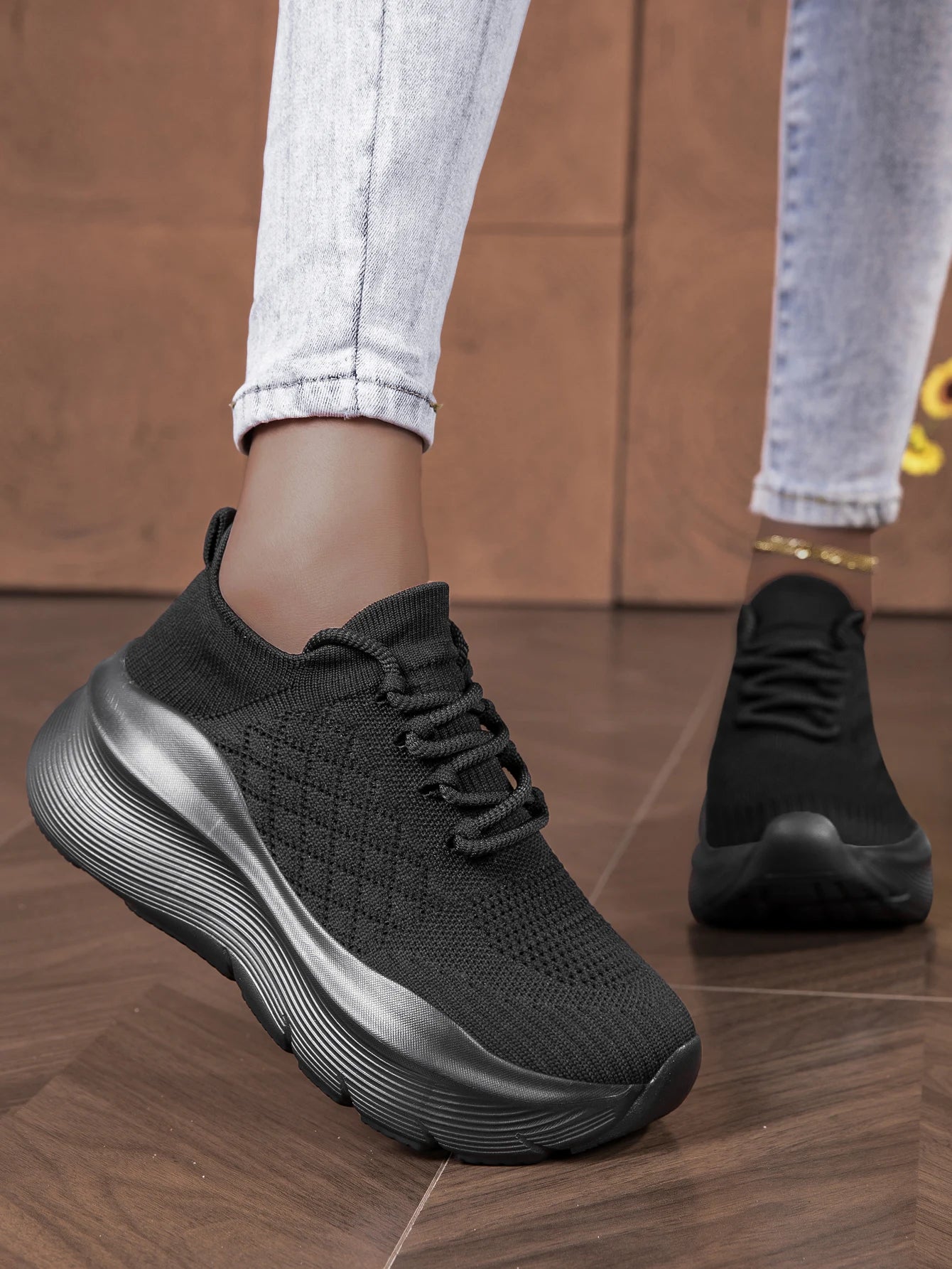 Women's Mesh Breathable Casual Sneakers Lace-up Vulcanized Shoes/Ladies Platform Sneakers Female Shoes Loafers Plus Size