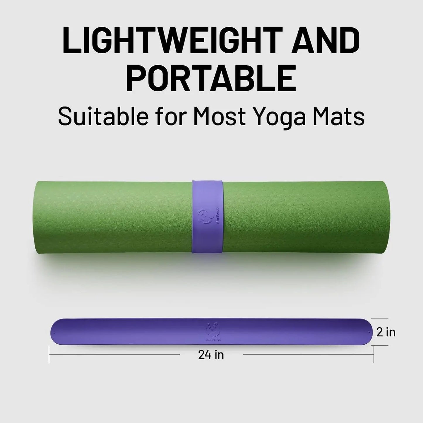 Slim Yoga Mat Strap with Heavy-Duty Clasp/One Snap Secures Mats Tightly Rolled Fits Most Sizes (24" L X 2" W)