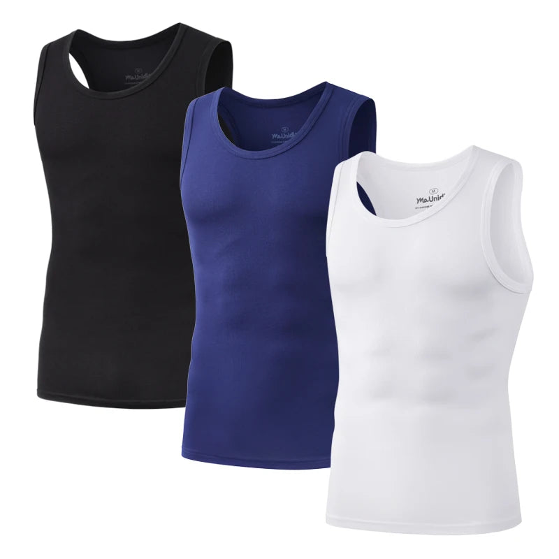 3Pcs/Pack Solid Color Men's Tank Top Sleeveless Undershirts/Men Vest Gym T-Shirt High Quality Bamboo Fiber Man Singlets Sports