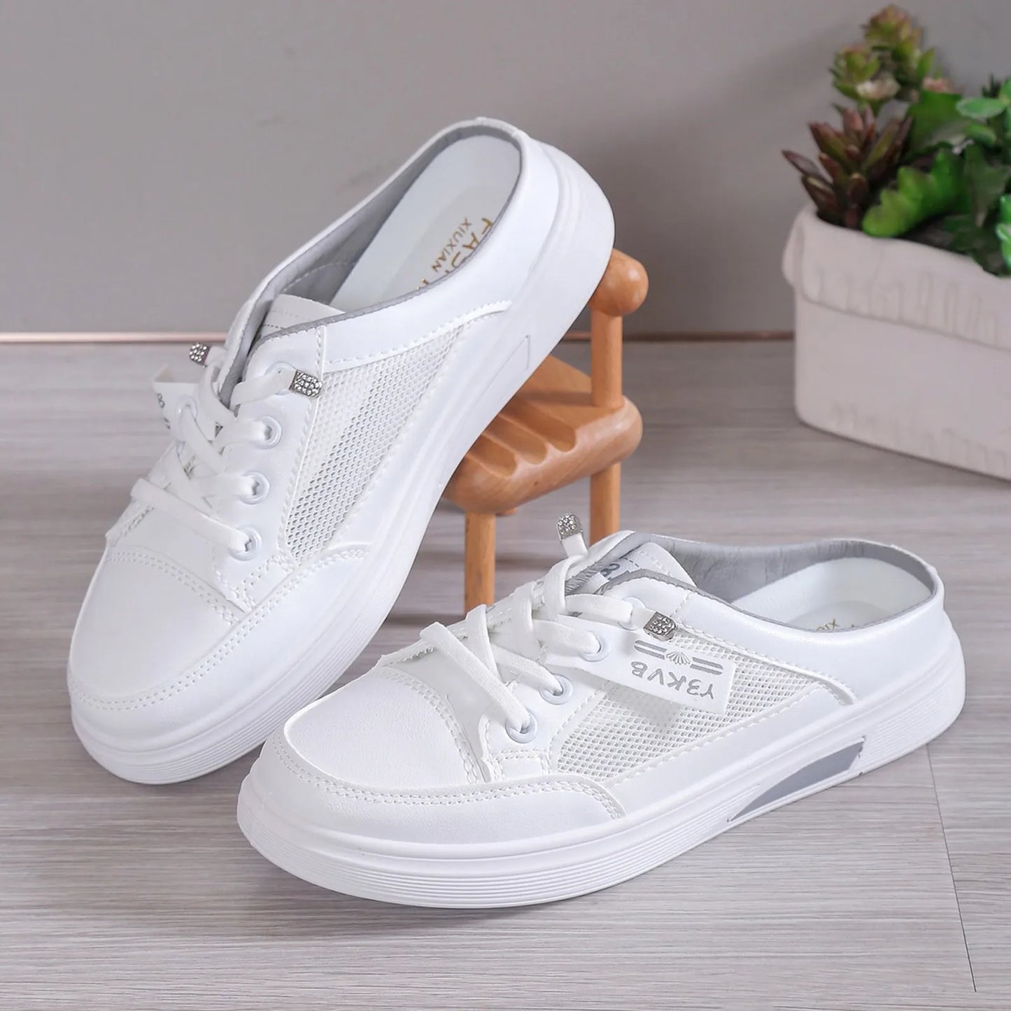 Small White Shoes For Women With Thick Soles/Mesh Surface For Breathability Business Casual Shoes For Women