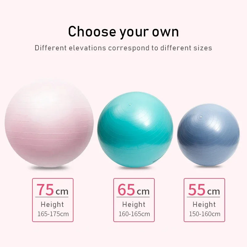 65cm Big PVC Fitness Yoga Ball for Home Gym Pilates/Thickened & Explosion-proof Exercise Equipment for Balance Training