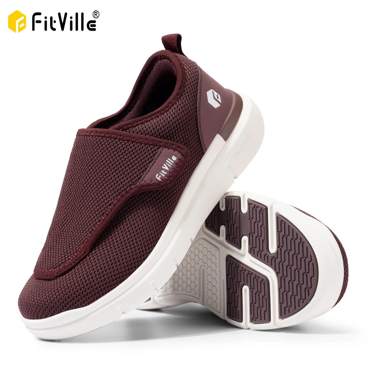 FitVille Extra Wide Women's Diabetic Shoes Adjustable Walking Shoes/for Elderly Orthopedics Wide Feet Swollen Foot Pain Relief