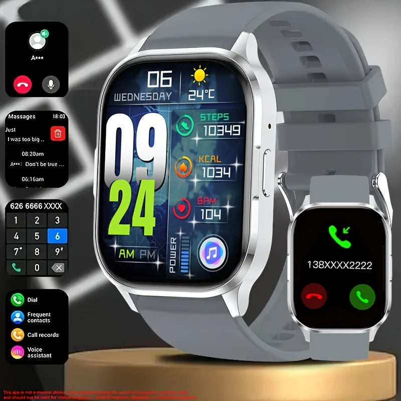 Simple and Stylish Women's Smartwatch, AMOLED HD Screen/Men's Smartwatch Wireless Calling Voice Assistant