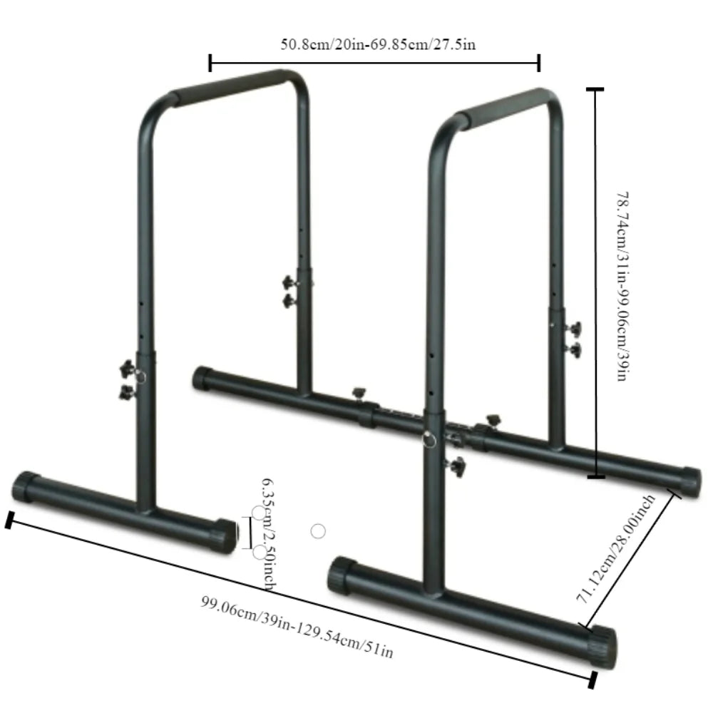 Dreamzon Power Tower Dip Station Pull Up Bar Stand Adjustable Height/Heavy Duty Multi-Function Fitness Training Equipment