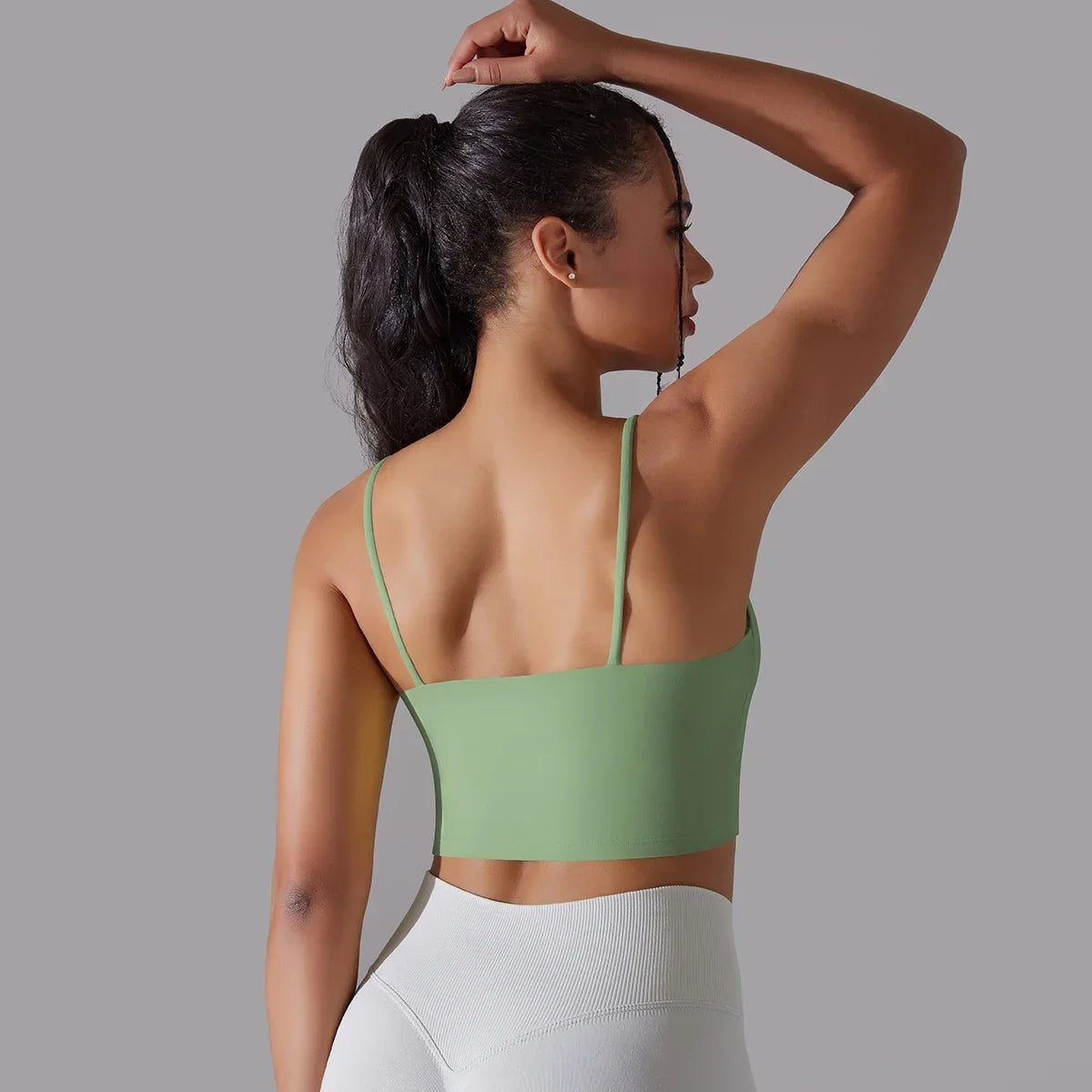 Solid Color Yoga Sports Bra Women Fixed Padded/Slim Gym Fitness Workout Undershirt Top