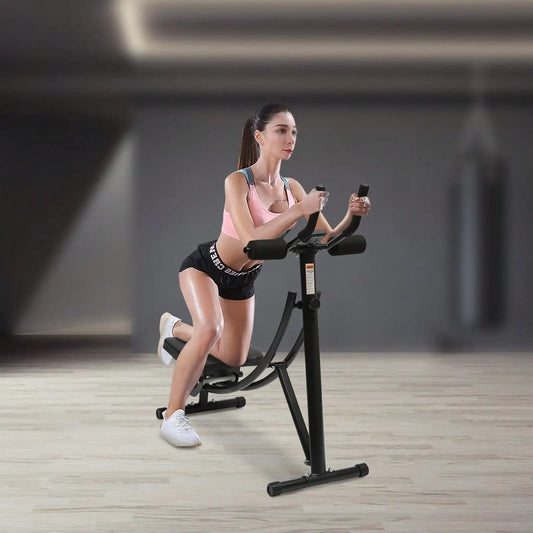 Ab Workout Equipment For Home Gym Foldable Core Abdominal Exercise/Machine W/ 3 Intensities Digital Display 330lbs