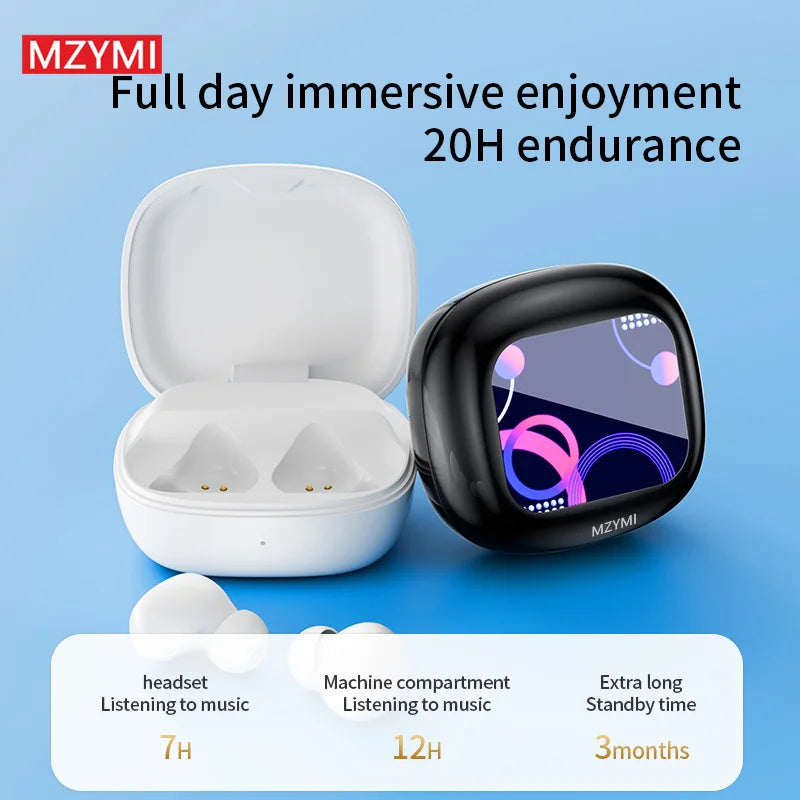 MZYMI S09 Wireless Earphone Bluetooth5.4 Active Noise Cancelling/ Touch Control Headphone Support TF Card In Ear Earbud With Mic