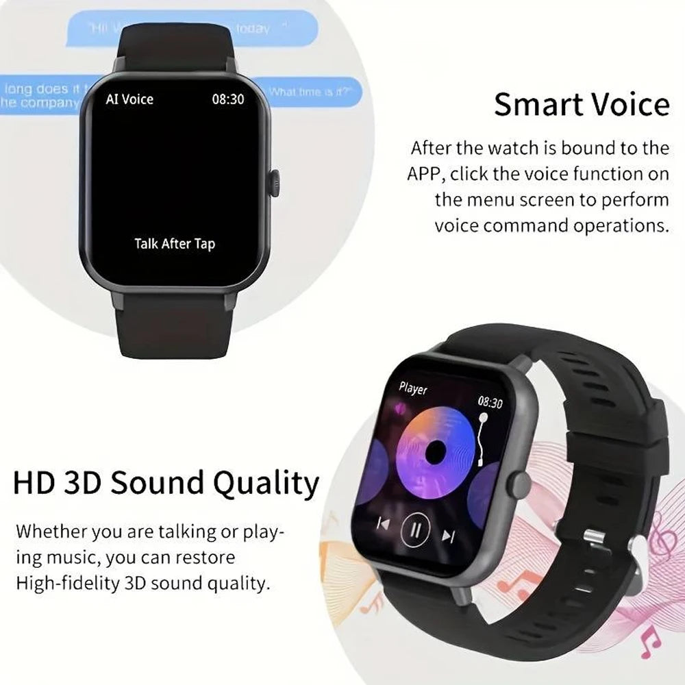 SENBONO Smart Watch Dial Custom Bluetooth Call 100+ Sport Modes Heart Rate Monitor Waterproof Smartwatch For Men and Women