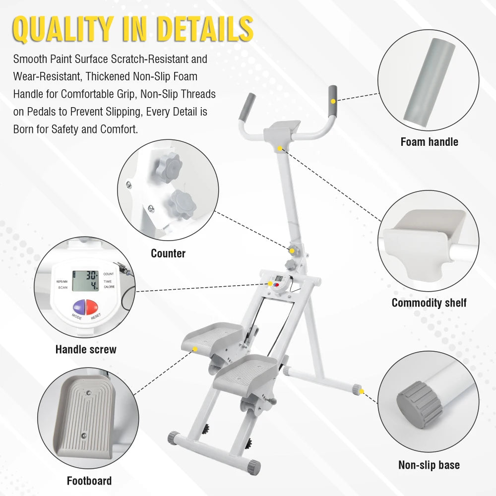 Stair Stepper Machine, Vertical Climber w/ LCD Display/Compact Cardio Step Trainer for Full-Body Home Workouts