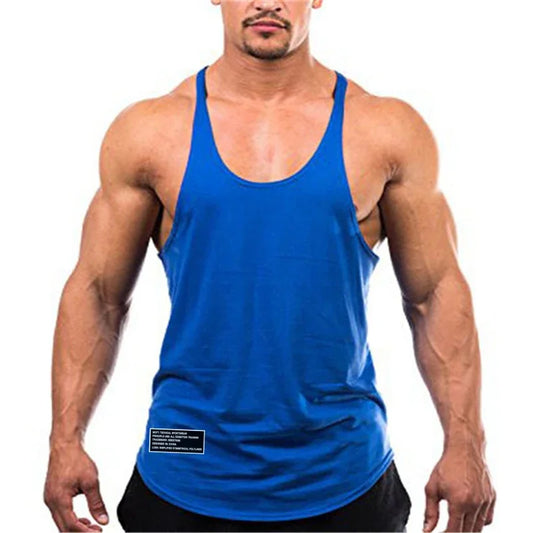 Gym Bodybuilding Fitness Vests Men's Running Sport Cotton Tank Tops/Summer Breathable Sleeveless Y Back Undershirt