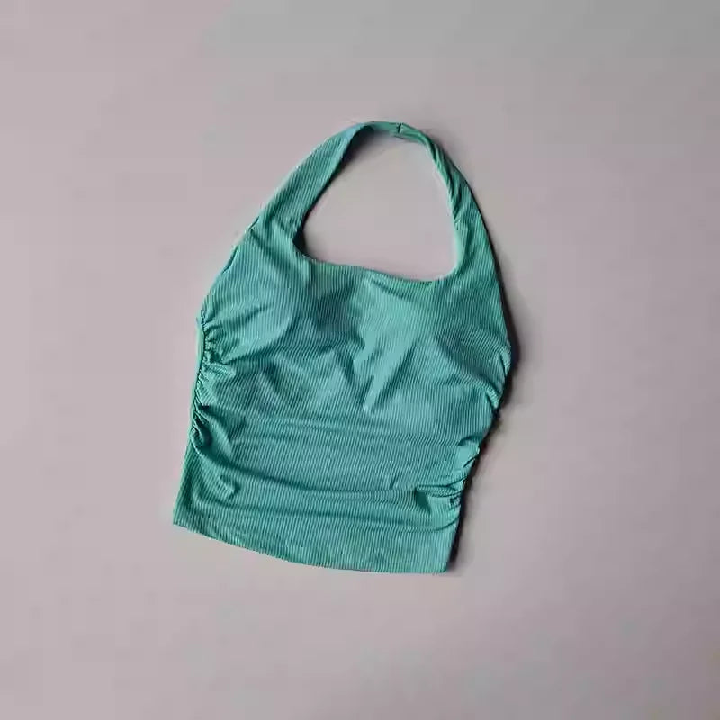 Women's Hanging Neck Sports Vest Sports Bra Integrated Padded Sports Top/Sports Vest Gym Underwear Yoga Bra Top