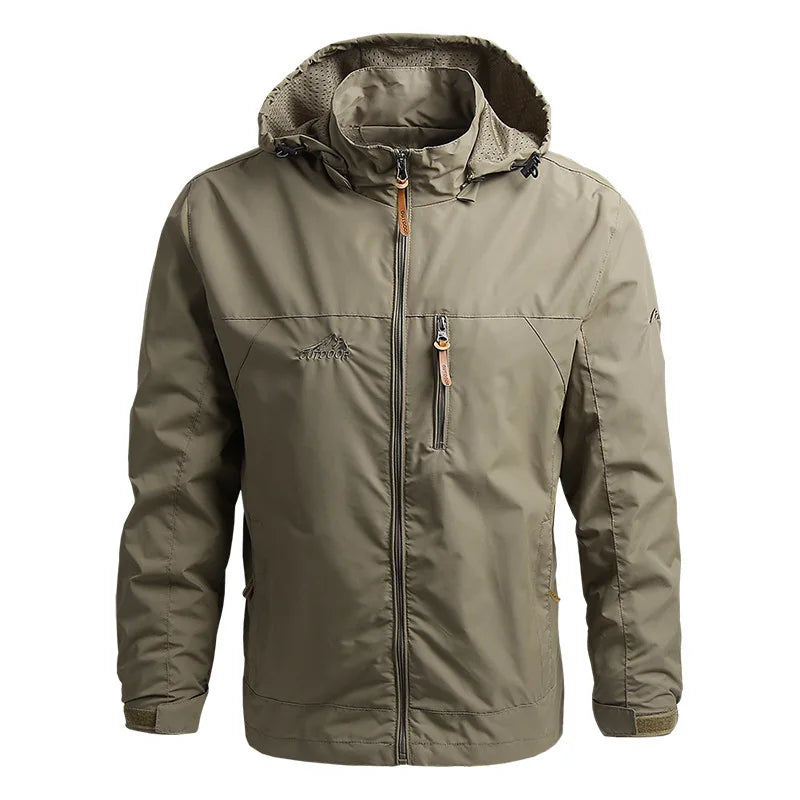 Windbreaker Men Tactical Jacket Waterproof Outdoor Hooded Coat/Sports Military Size S-5XL Field Climbing Thin Outwear