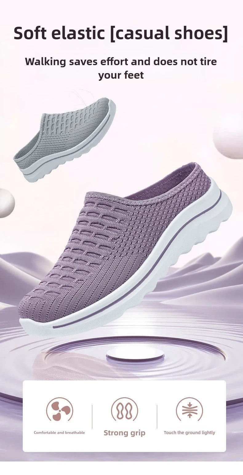 Women's Summer Breathable Commute Half Drag Shoes Soft Sole/Lightweight Slip On Casual Comfortable Odor-Resistant