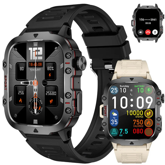 LIGE New Smart Watch 1.96 Inch Screen 420 Bluetooth Call/Watch Sports Fitness Waterproof Smartwatch For Men