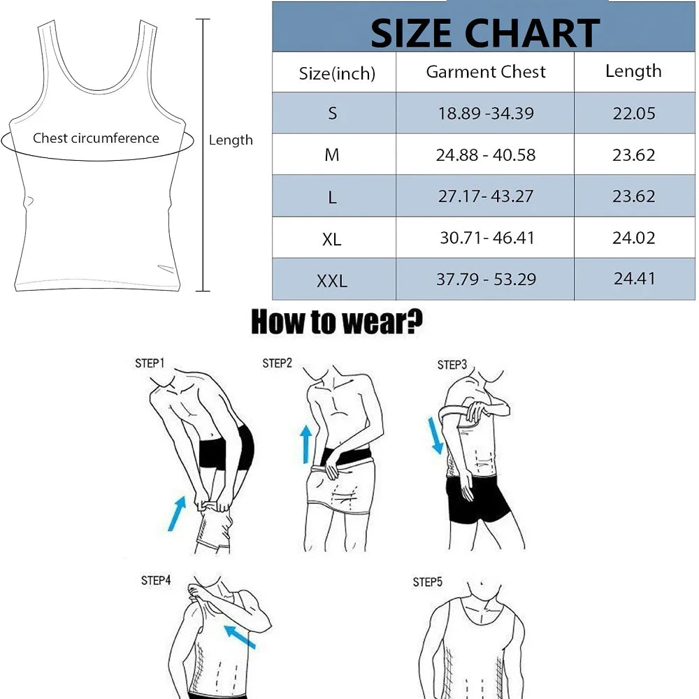 Men's Compression Shirts Tank Tops Undershirts Men's Slimming/Body Shaper Vest Sleeveless Abdomen Slim Vest Fitness Workout