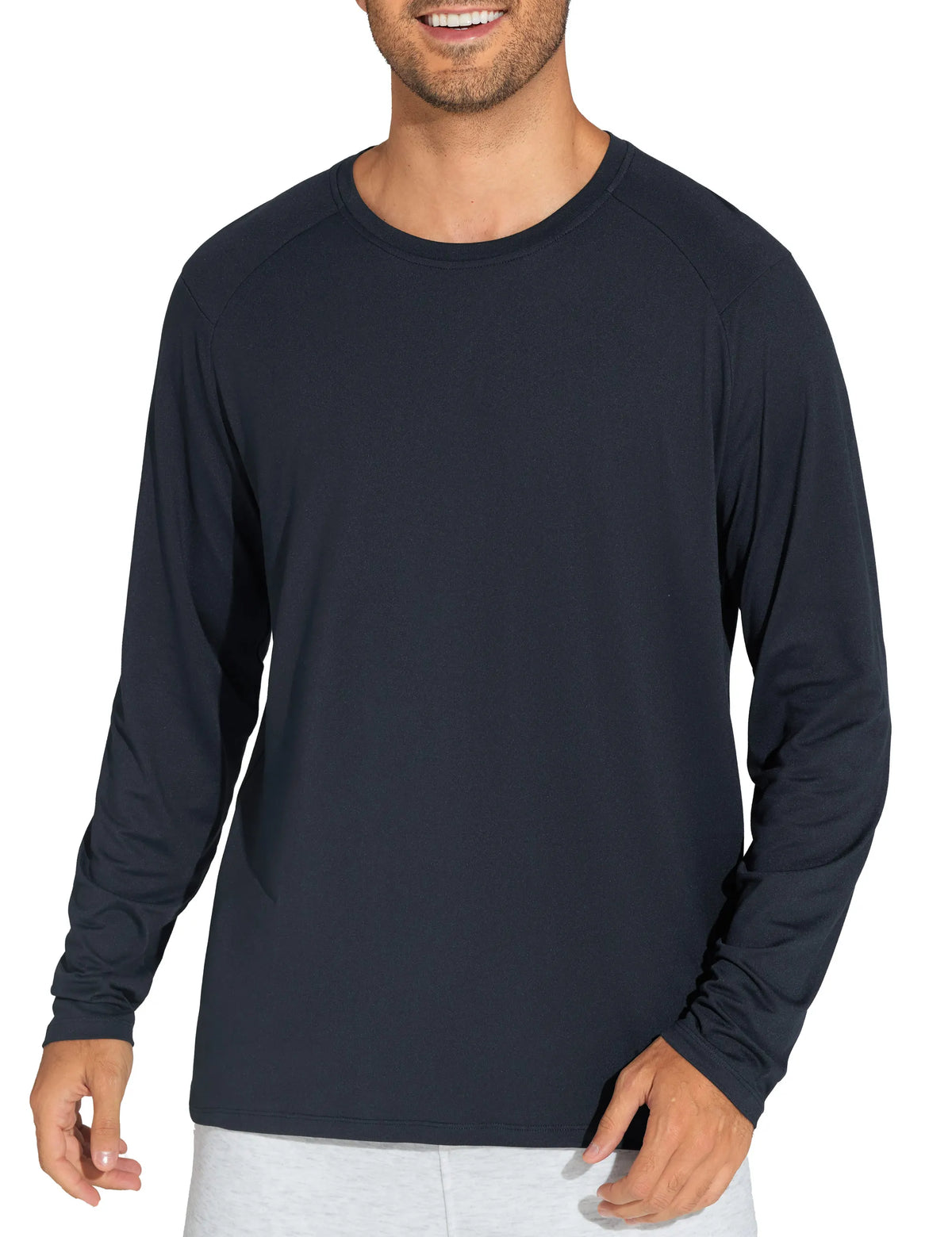 THE GYM PEOPLE Men's Long Sleeve Soft Workout Shirts UPF 50+/Lightweight Athletic Pullover Tops for Hiking Running Shirts