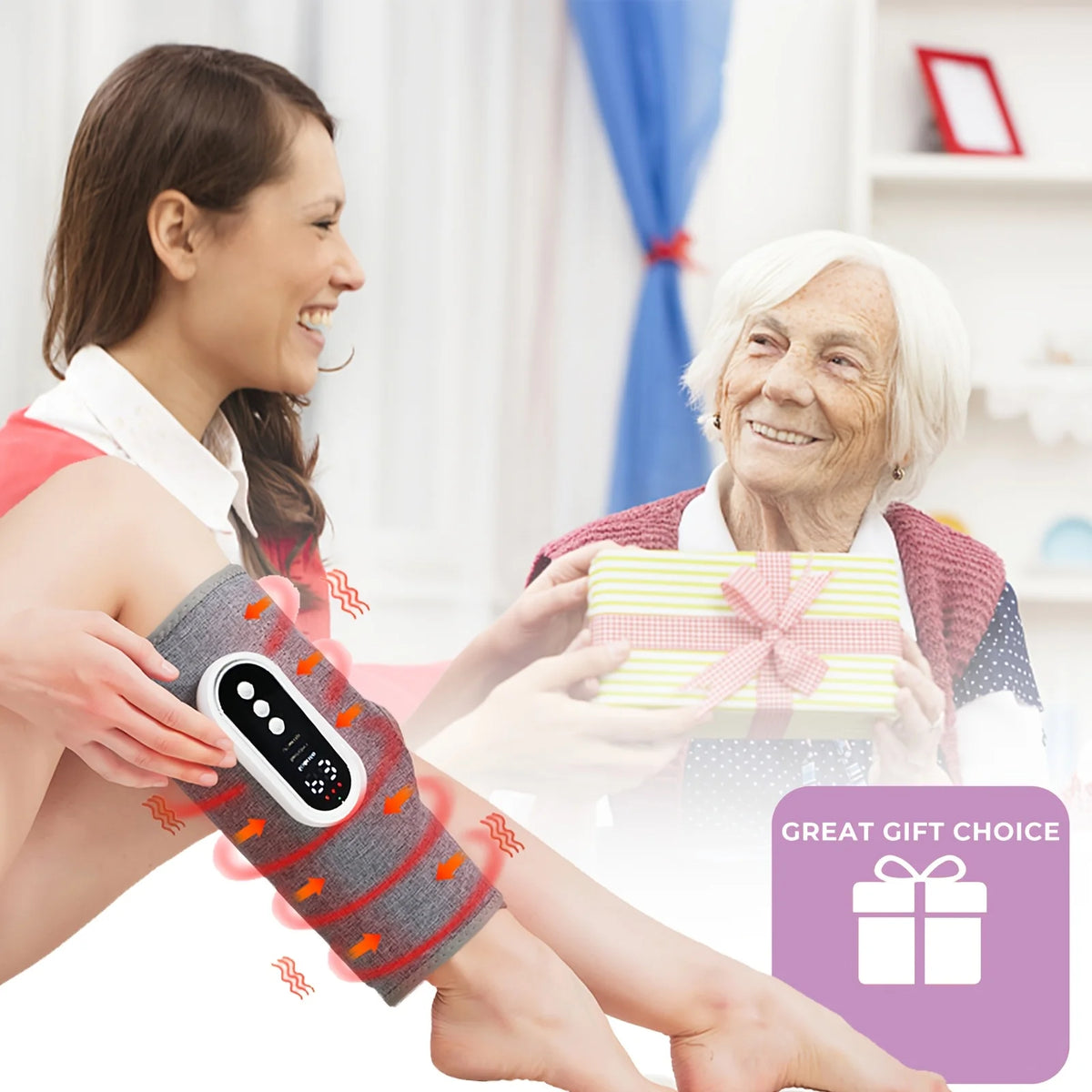 LINGTENG 2 Leg Massagers for Both Calves with Heating and Wireless Calf Massager with 3 Modes and 3 Intensity Levels