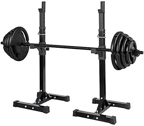 Pair of Adjustable Height 40"-66" Portable Dumbbell Racks/Sturdy Steel Squat Rack Barbell Free Bench Press Stands Home Gym