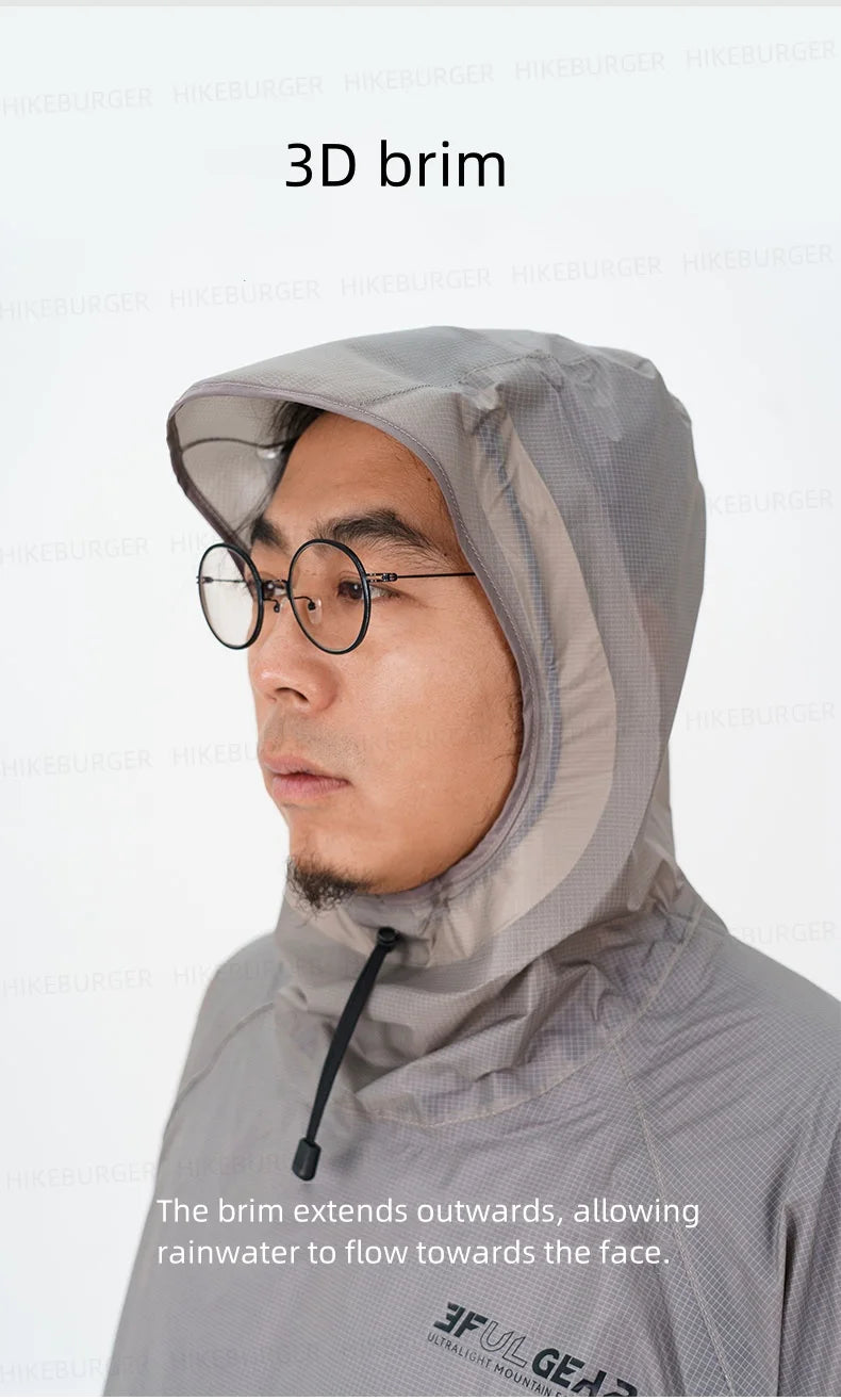 3F UL GEAR QingSuo Spilt Rain Poncho Outdoor Ultralight/Sleeve Rain Coats 15D Nylon Waterproof Hiking Cycling Jacket