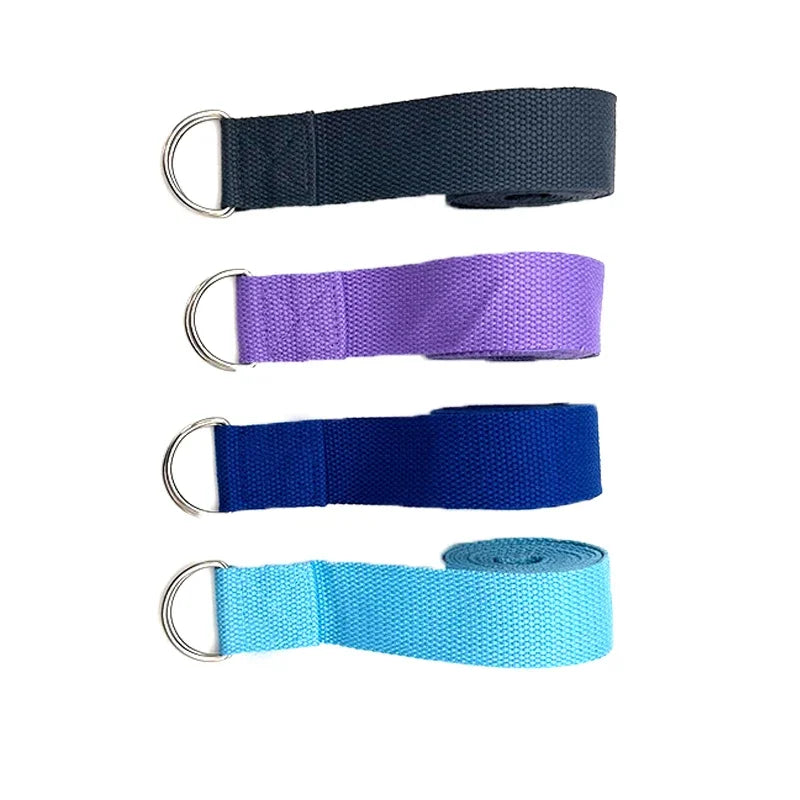 1.8mx3.8cm Yoga Strap Durable Cotton Exercise Straps/Adjustable D-Ring Buckle Gives Flexibility for Yoga Stretching