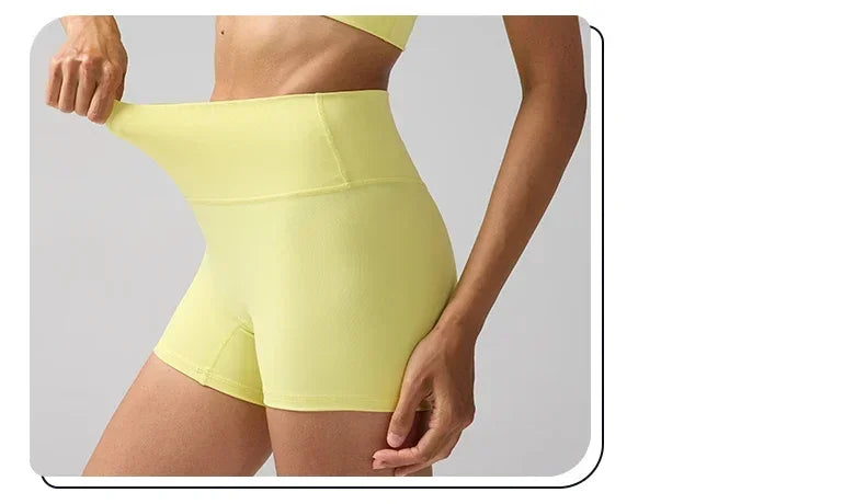 Women's Sports Yoga Shorts with High Waist Hip Lift Fitness/Running Cycling, 3-point Shorts Quick Drying Women's Yoga Short